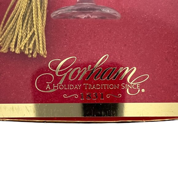 Gorham Crystal 2000 Holiday Toasting Flute With Tassel NIB Christmas Ornament - Picture 4 of 10